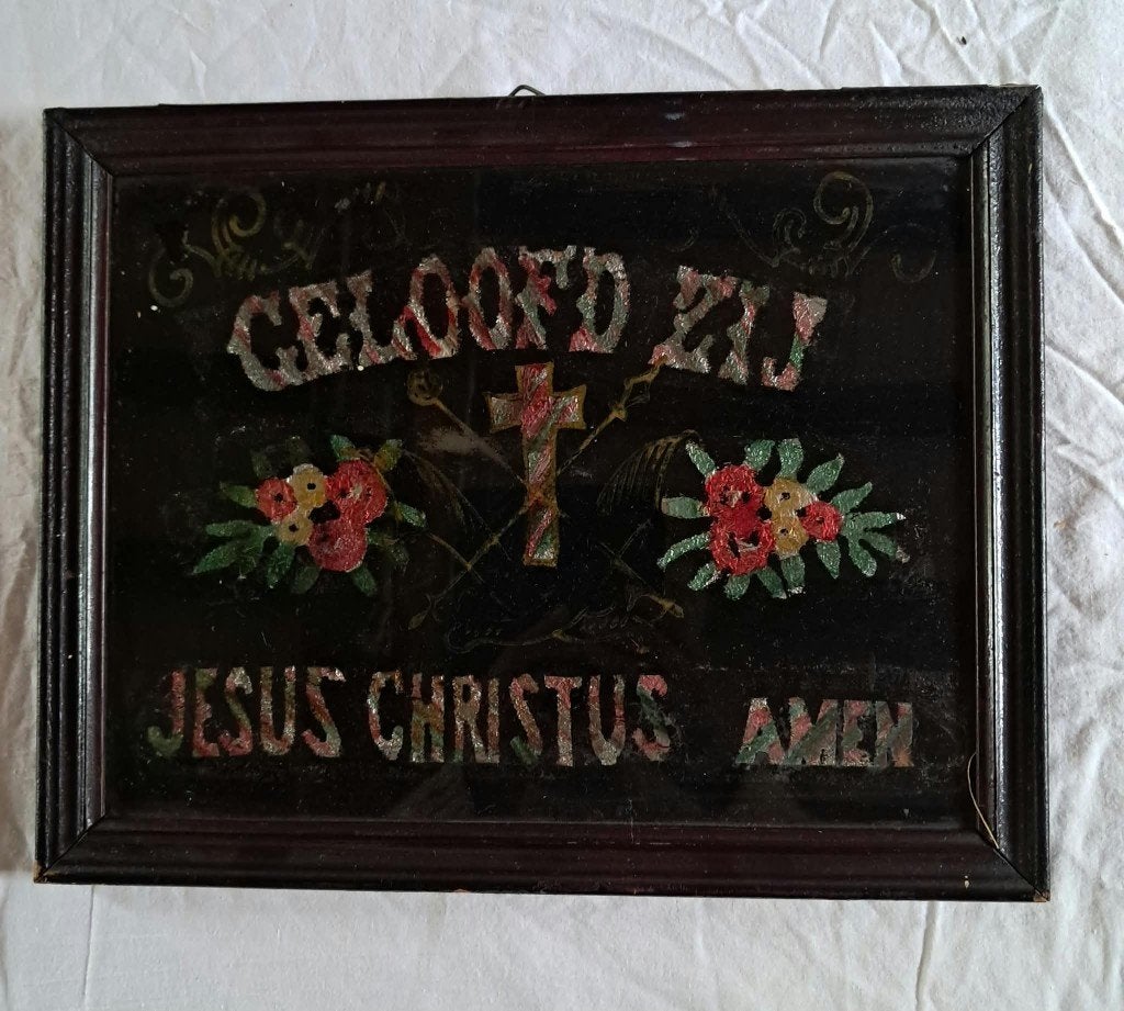 antiek religieus tekstbord, Ophalen