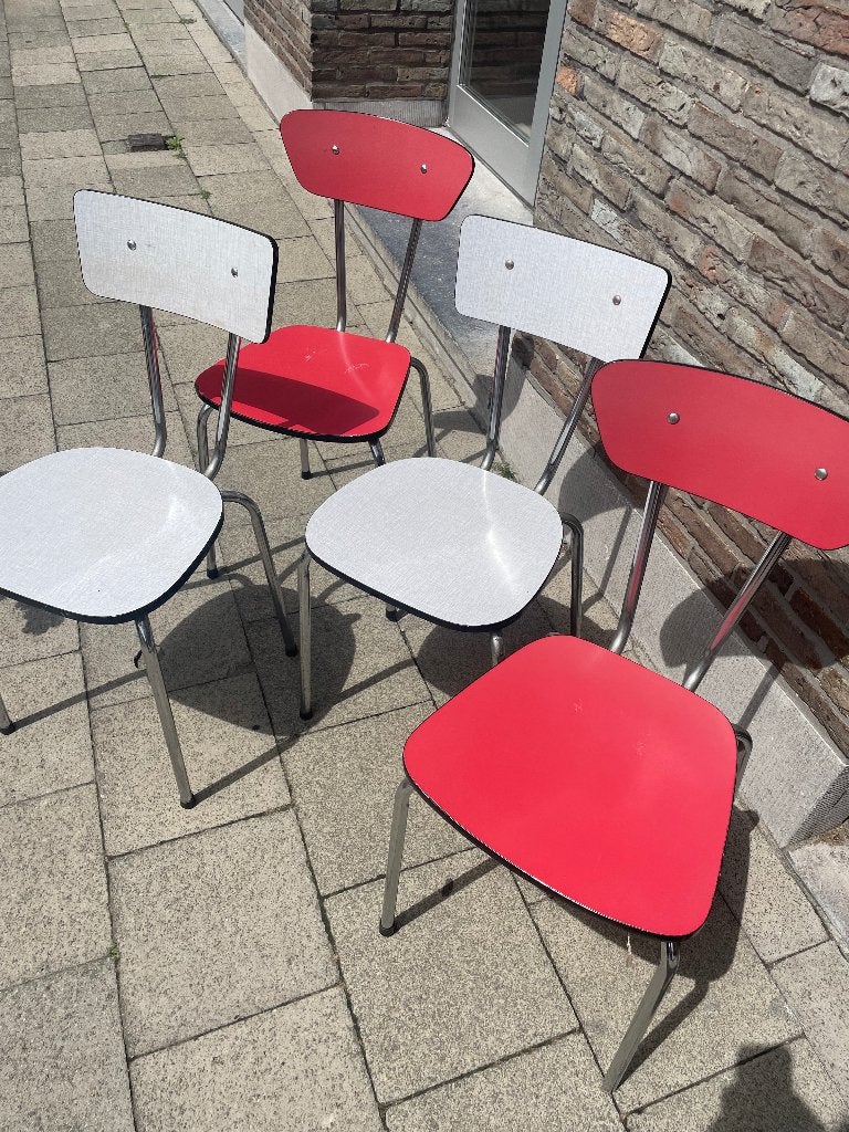 Vintage keukenstoelen - 4 stuks, Huis en Inrichting, Stoelen, Ophalen, Gebruikt, Vintage, Vier