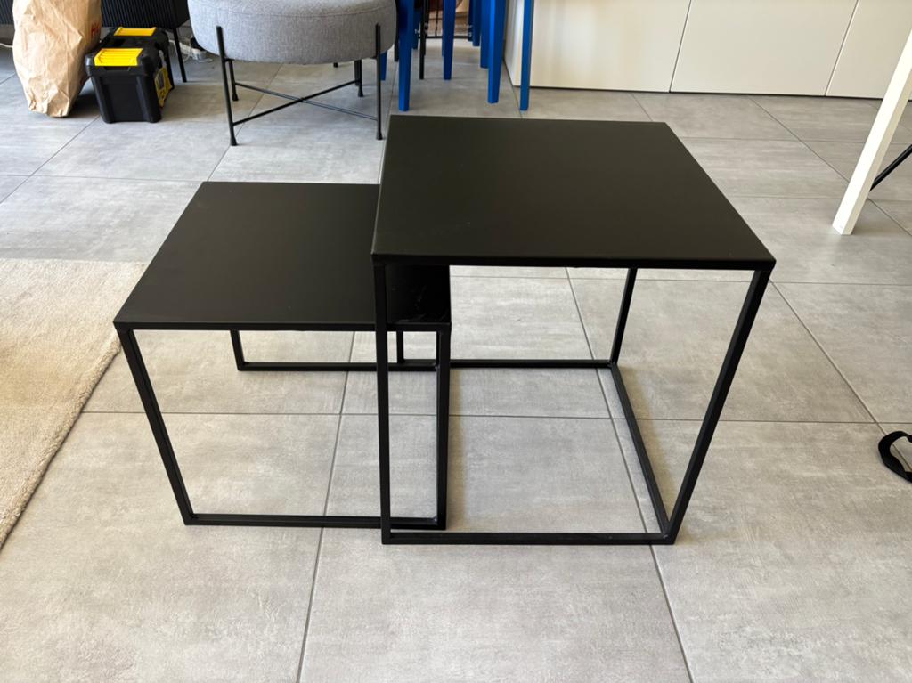Set van grote en kleine zwarte salontafel, Ophalen, Zo goed als nieuw
