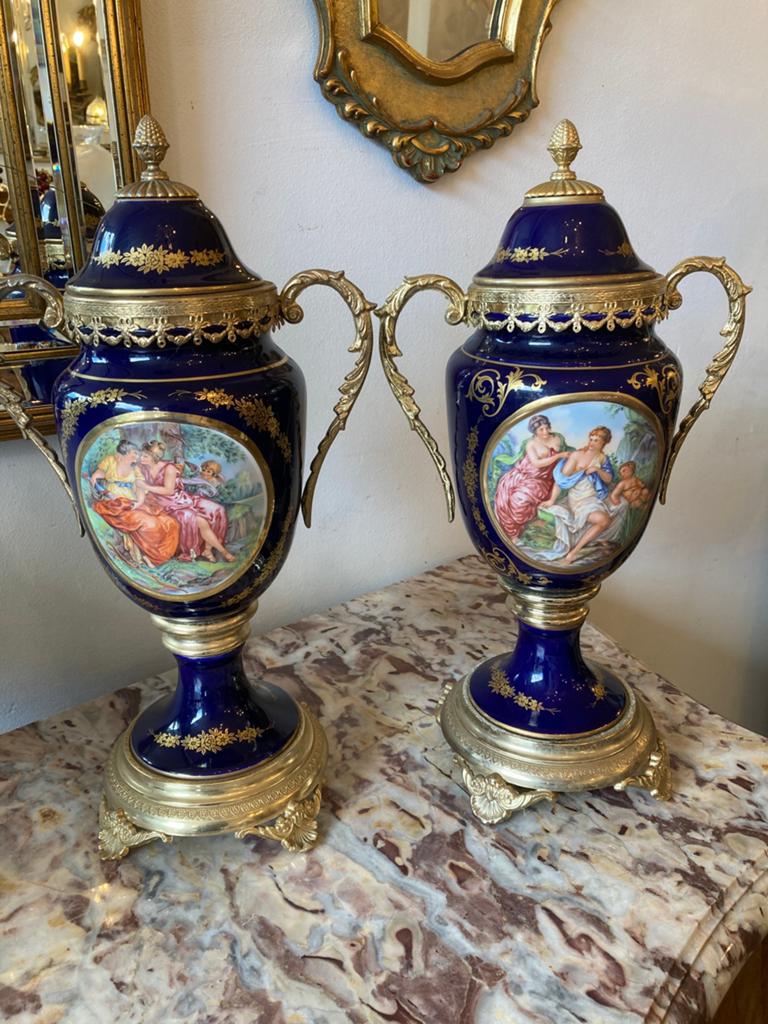 Koppel Limoges coupes 45 cm hoog, Antiek en Kunst, Ophalen