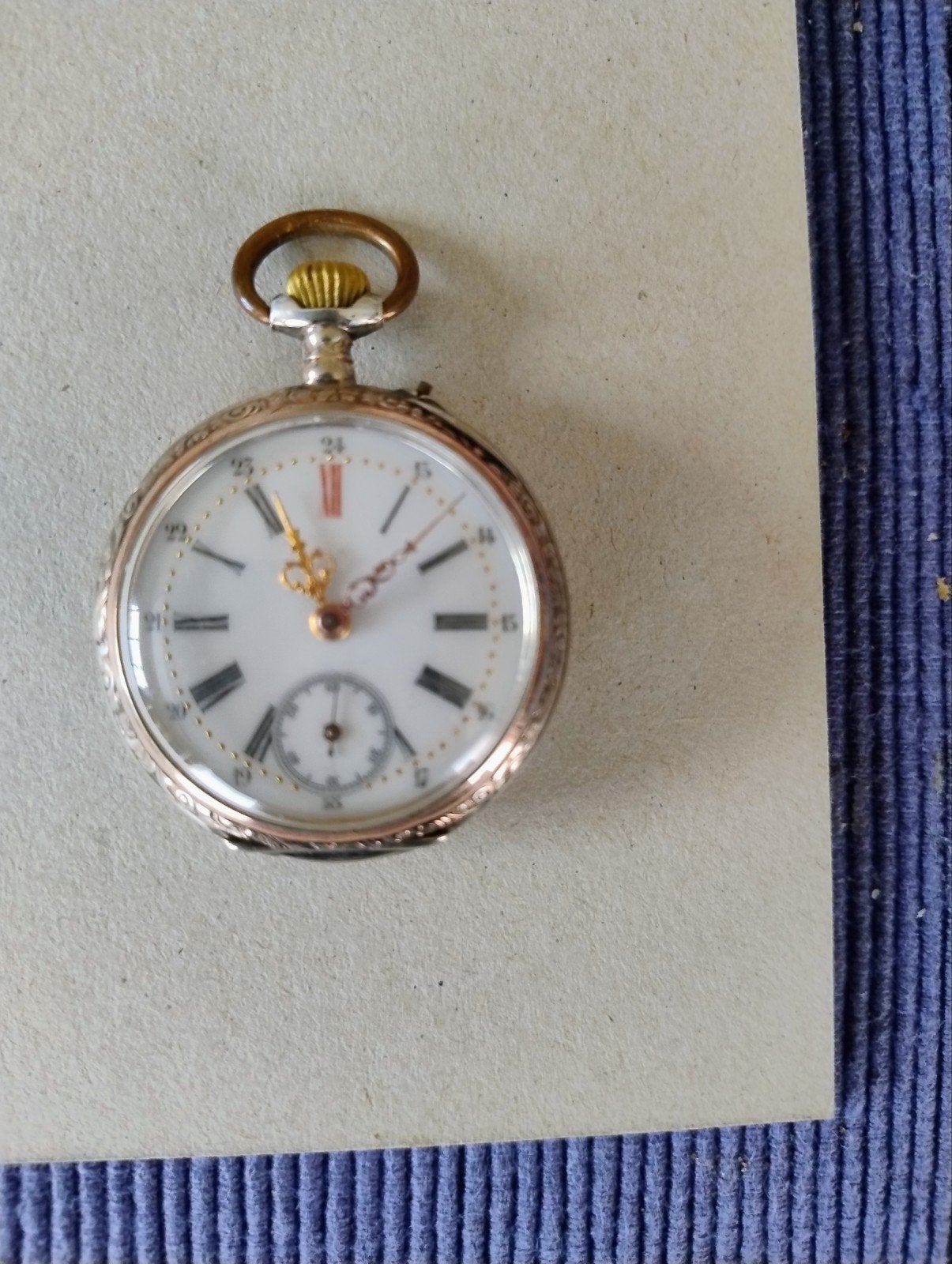 Authentique montre de poche suisse en argent, Antiquités & Art, Enlèvement, Argent