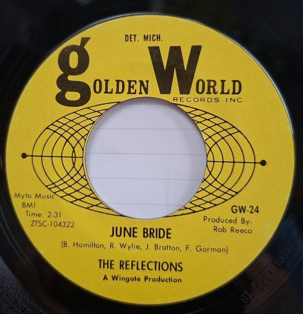 The Reflections / June Bride * Popcorn Oldies *, CD & DVD, Enlèvement ou Envoi, 7 inch, Utilisé, Housse de protection extérieure