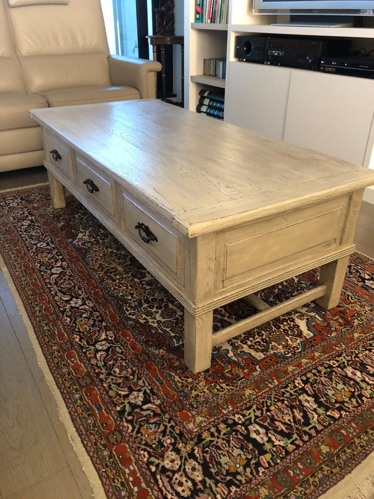 Massief eiken salontafel, Ophalen, Zo goed als nieuw