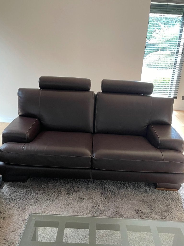 Lederen zetel, Maison & Meubles, Canapés | Salons, Moins de 75 cm, Banc droit, Comme neuf, Enlèvement