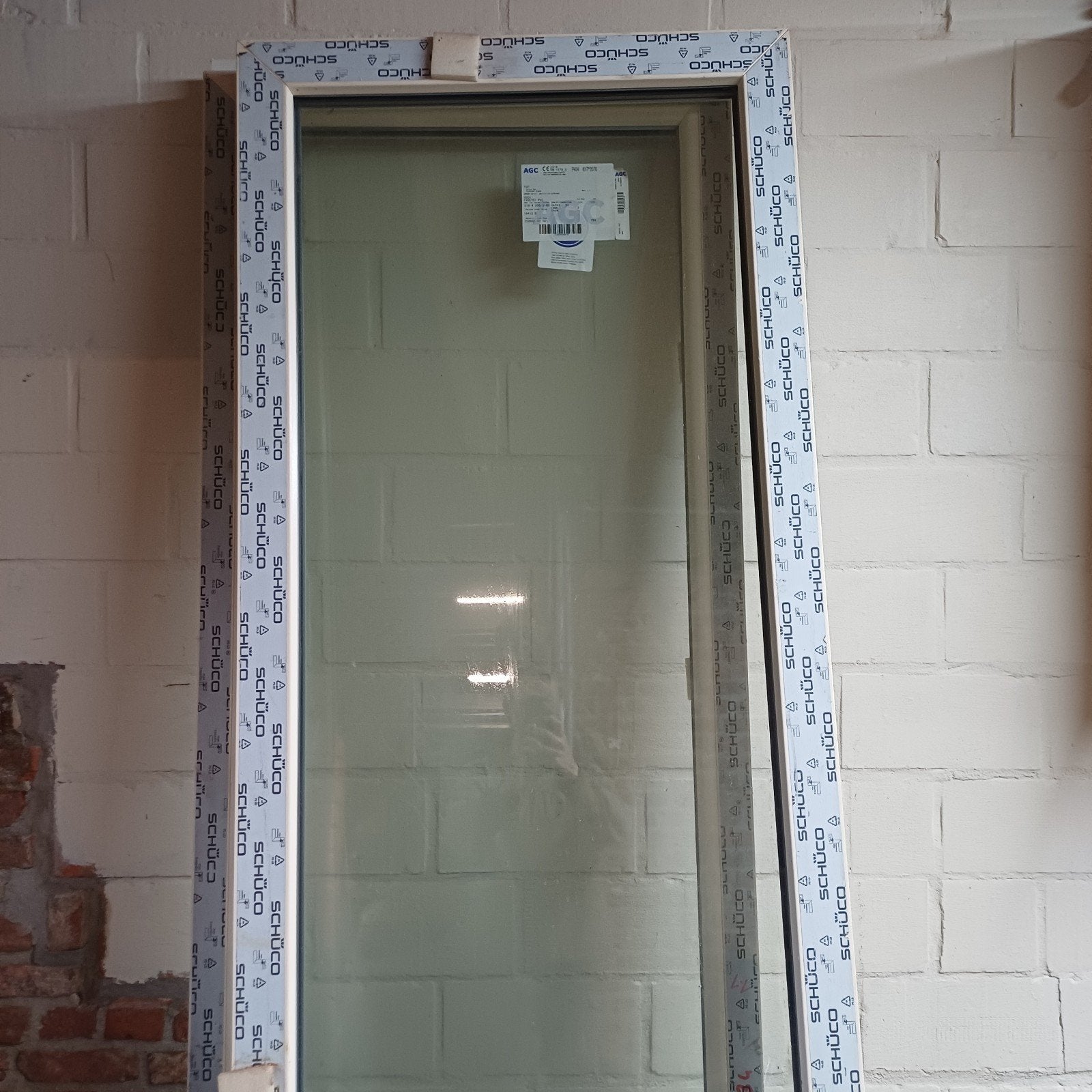 2x Nieuwe Schüco Kunststof Kozijnen - Vaste Ramen glas, Synthétique, Enlèvement, Vitre comprise, 150 à 225 cm