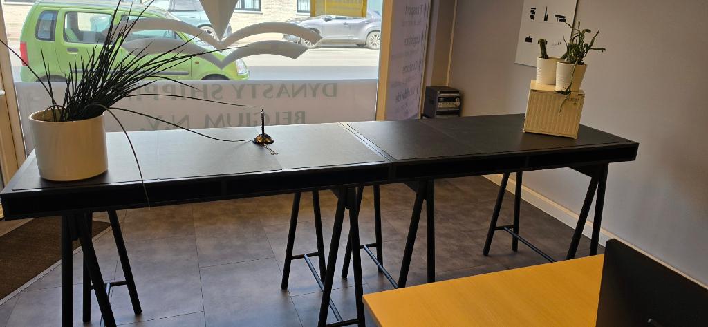 2x sta bureau zwart, Huis en Inrichting, Bureaus, Ophalen, Hout, Zo goed als nieuw, 70 cm