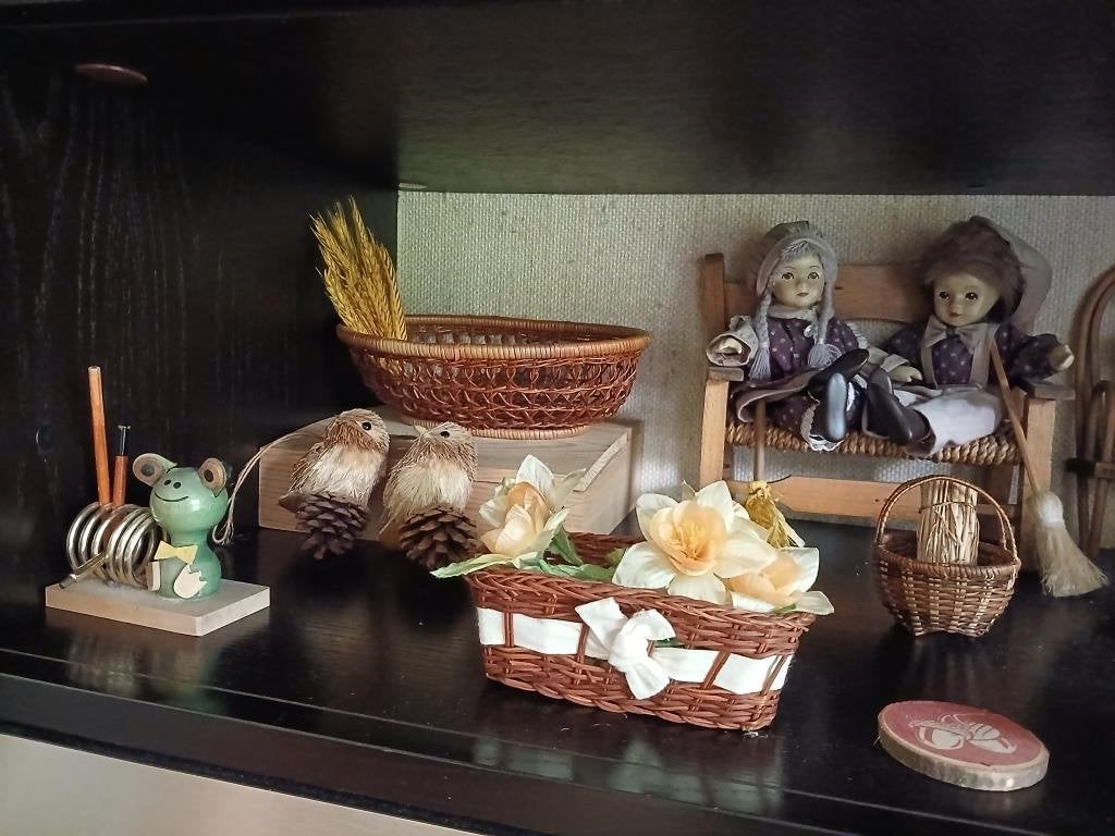 Lot de décoration en osier et en bois, Enlèvement, Utilisé