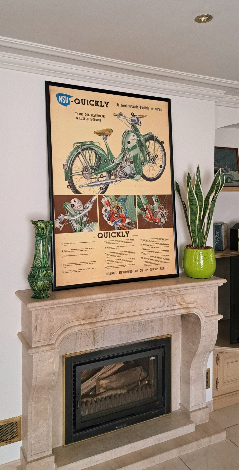 NSU Quickly reclameposter 1953 - 85x120cm - A0, Rechthoekig Staand, Deurposter of groter, Nieuw, Ophalen of Verzenden