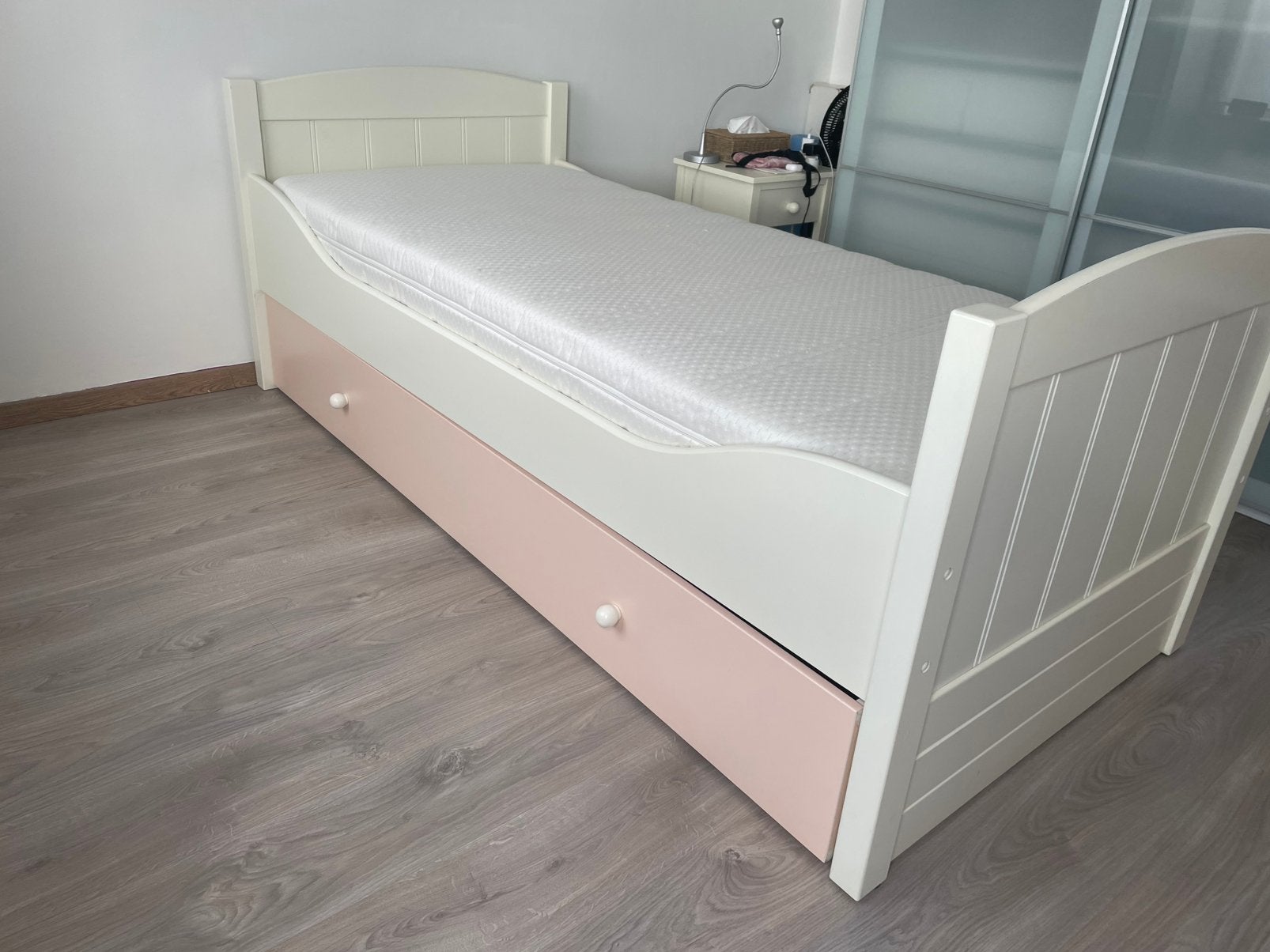 Enkelbed 200x80cm met schuif en lattenbodem, Kinderen en Baby's, Kinderkamer | Bedden, Ophalen, Gebruikt, 70 tot 85 cm, Lattenbodem