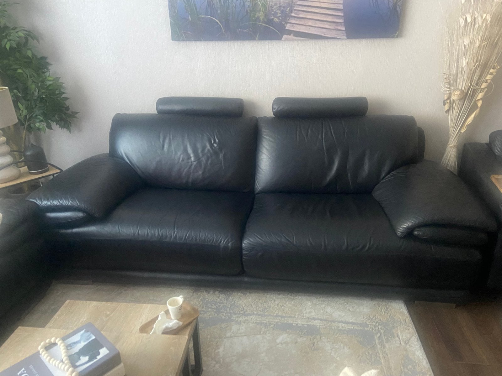 Fauteuil en cuir 3 , 2, 1 places, Enlèvement, Comme neuf, Cuir