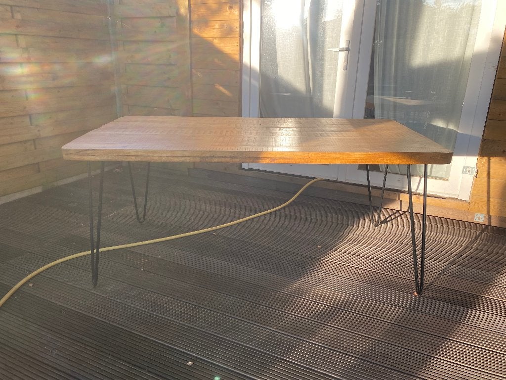 Massief houten tafel, Huis en Inrichting, Tafels | Eettafels, Ophalen, Zo goed als nieuw