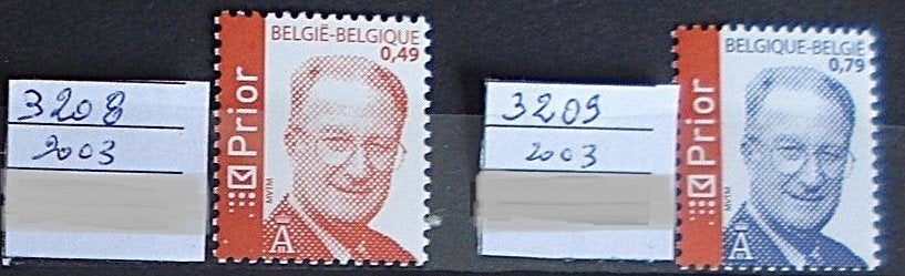 Belgique  n 3208/09 **/mnh, Neuf, Non oblitéré, Sans enveloppe, Gomme originale