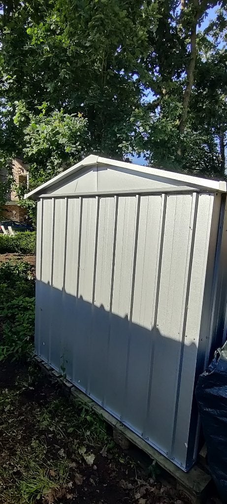 Tuinhuis / werfkeet in gegalvaniseerd staal., Moins de 200 cm, Comme neuf, Enlèvement, Abri de jardin