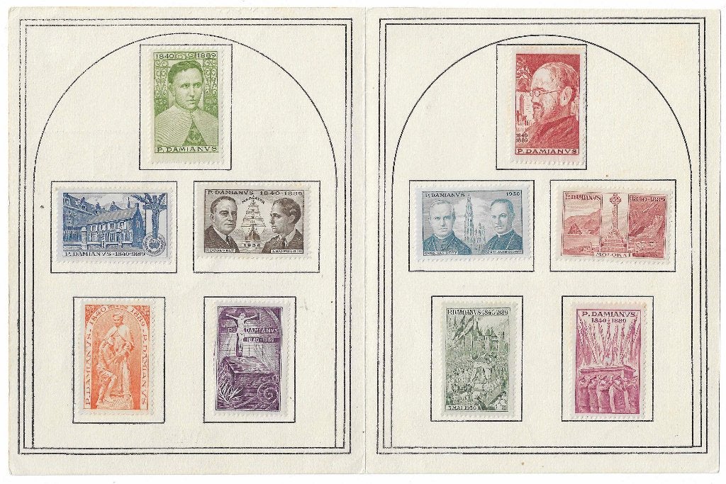 Belgische postzegels  - Pater Damiaan (vignettenboekje), Verzenden