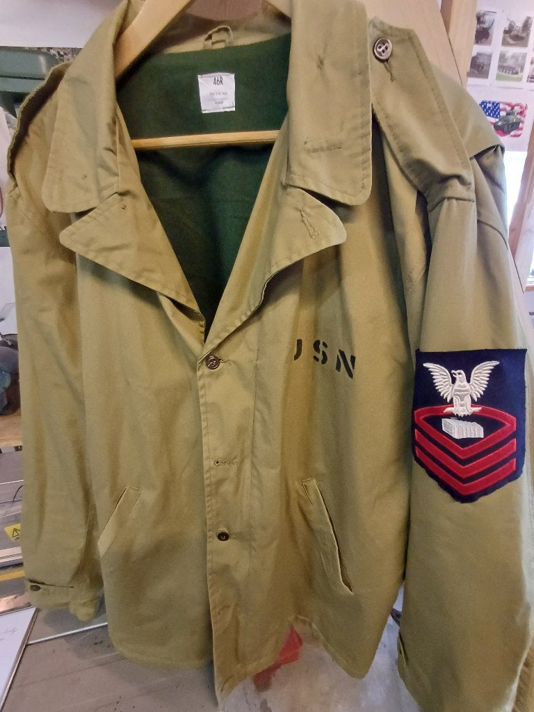 WO2 US Navy beach Bn combinatie - REPRO, Ophalen of Verzenden, Marine, Kleding of Schoenen