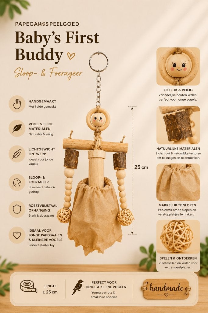 Papegaaispeelgoed – Baby’s First Buddy | Sloop- & Foerageer, Verzenden, Nieuw, Speelgoed