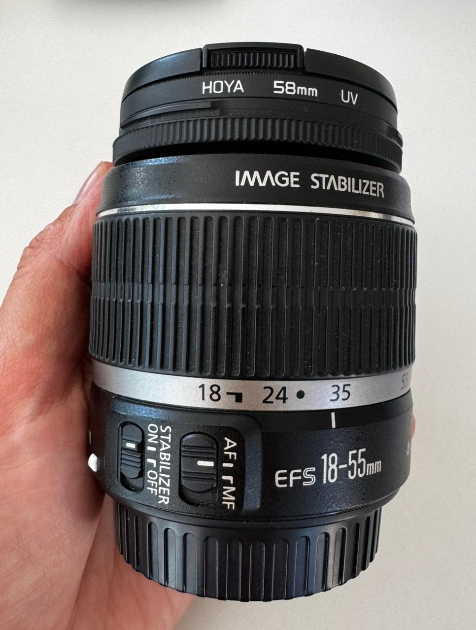 Canon EF - S 18-55mm f/3.5 - 5.6 IS, Ophalen, Canon, Autofocus, Zo goed als nieuw