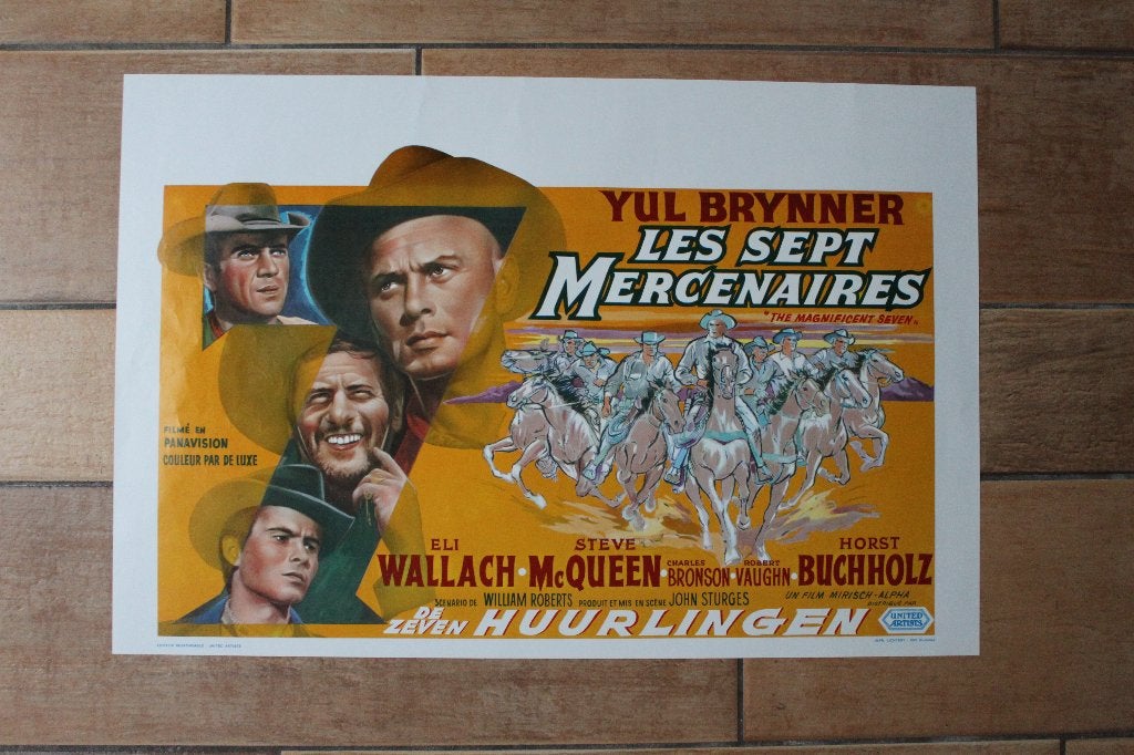filmaffiche Steve McQueen The Magnificent Seven filmposter, Verzamelen, Posters, Rechthoekig Liggend, Ophalen of Verzenden, Zo goed als nieuw