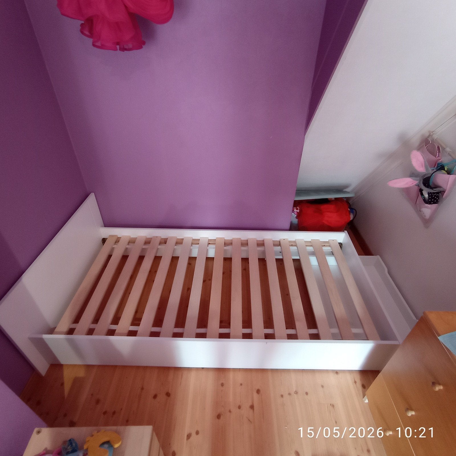 Lit enfant adulte blanc + tiroir 1,90M, Utilisé, Blanc
