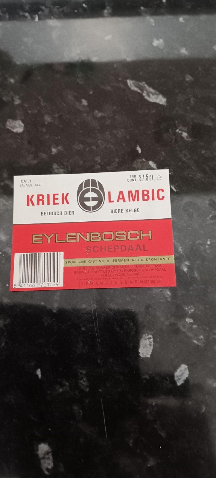 bieretiket kriek lambic br Eylenbosch schepdaal, Verzamelen, Ophalen of Verzenden