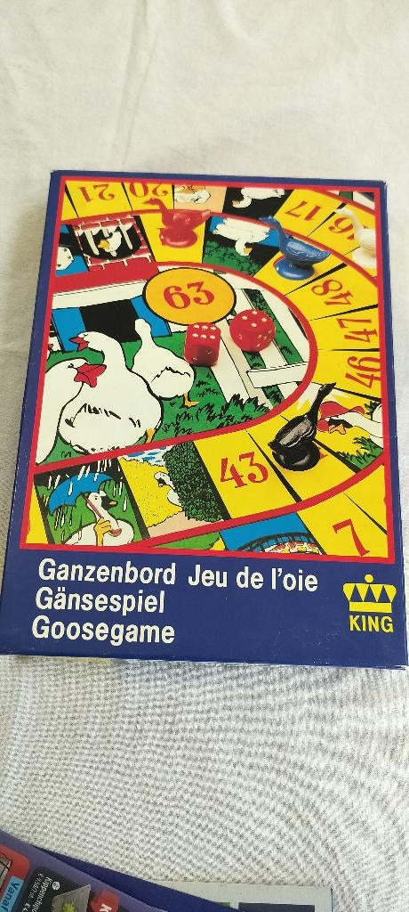 Ganzenbord, Drie of vier spelers, Ophalen, Gebruikt, King
