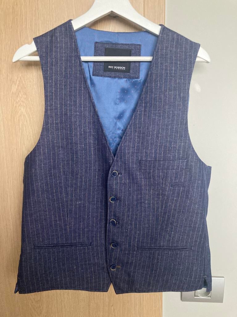 Roy Robson heren ondervest - maat 50 - blauw gestreept, Ophalen of Verzenden, Zo goed als nieuw, Blauw