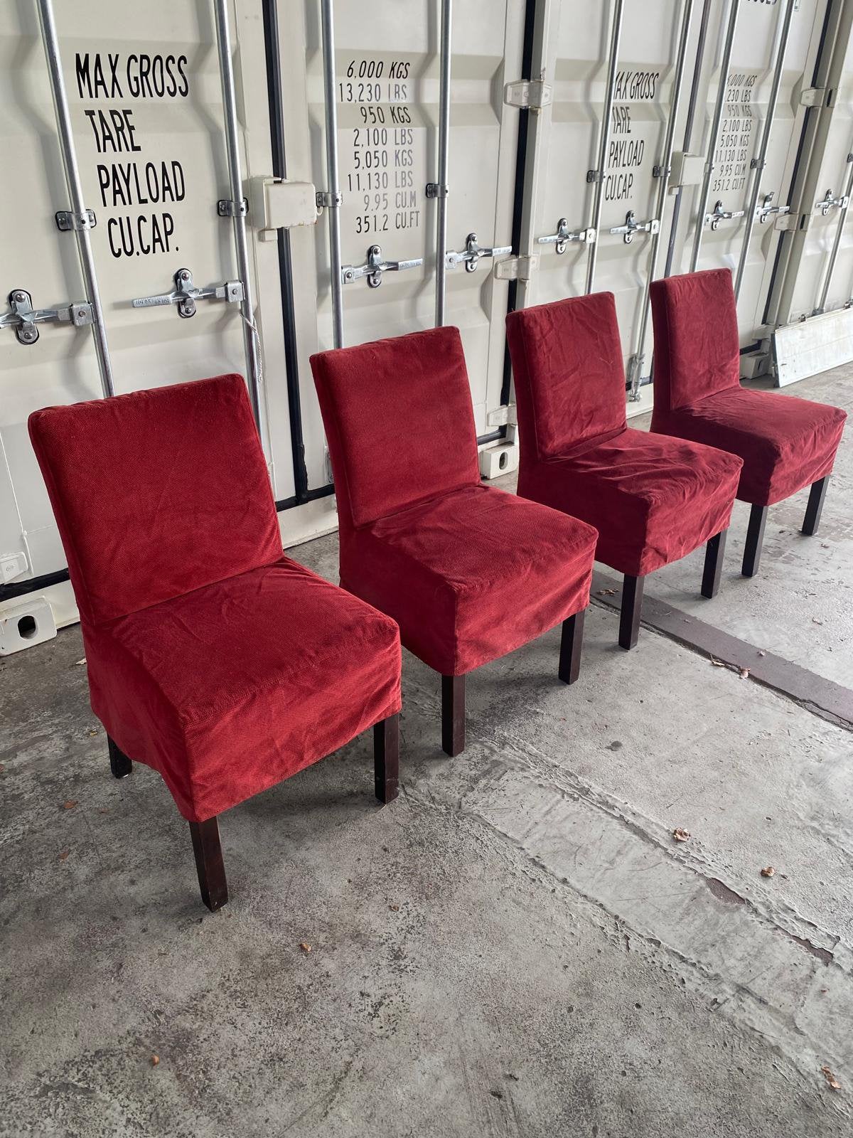 4 eetkamer stoelen met afneembare en wasbare hoes, Rouge, Enlèvement, Utilisé, Quatre