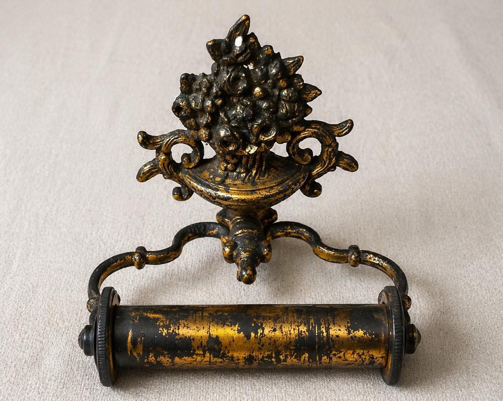 Porte papier toilette vintage en fonte – style baroque, Enlèvement, Utilisé