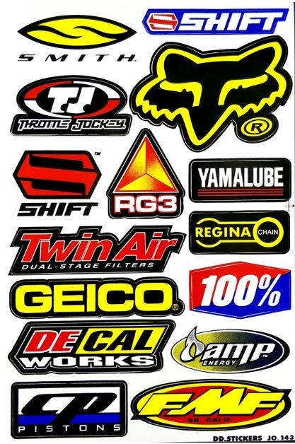 Feuille d'autocollants/autocollants pour motos Sponsor, Enlèvement ou Envoi