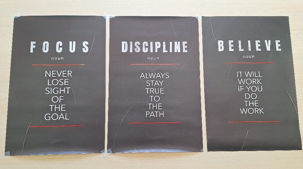 3 motivatieposters op canvas, Minimalistisch, Ophalen, Zo goed als nieuw, Overige typen