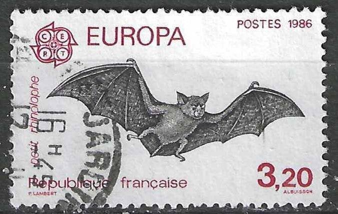 Frankrijk 1986 - Yvert 2417 - Europa - Vleermuis (ST), Verzenden, Gestempeld
