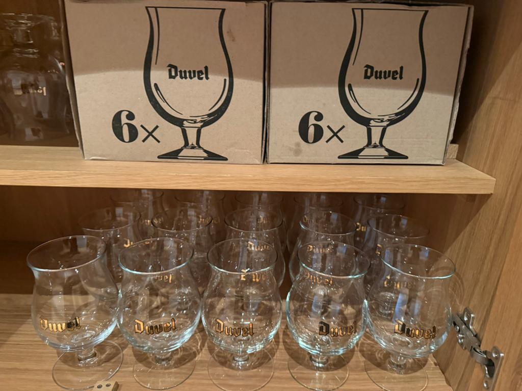 Duvel gouden opdruk glazen, Ophalen, Zo goed als nieuw