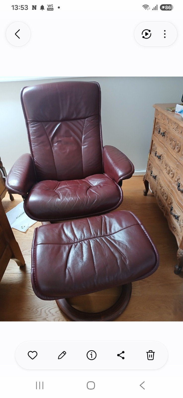stressless relaxzetel, Ophalen