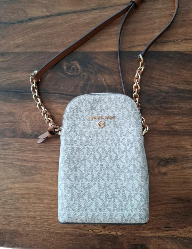 Telefoontasje Michael Kors Jet Set Charm, Ophalen, Zo goed als nieuw, Beige, Schoudertasje