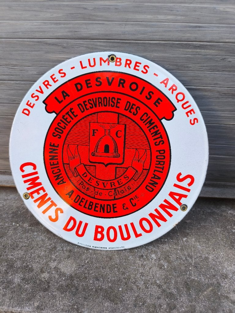 plaque emaille ciments du boulonnais, Collections, Enlèvement ou Envoi