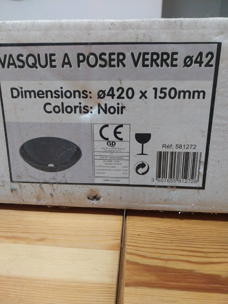 Vasque a poser en verre, Maison & Meubles, Enlèvement, Neuf