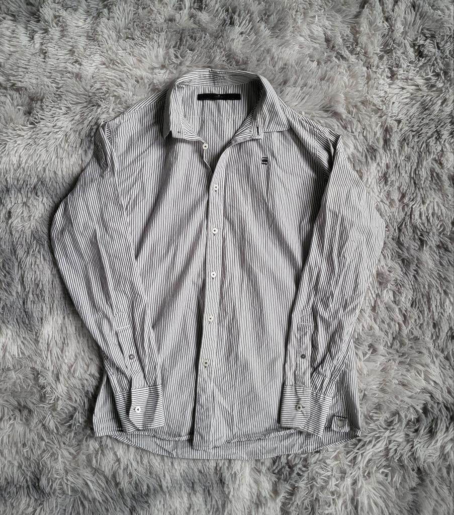 G-Star RAW 3301 Overhemd met de juiste lijn - Hickorystrepen, G-Star Raw, Ophalen of Verzenden, Grijs, Gedragen