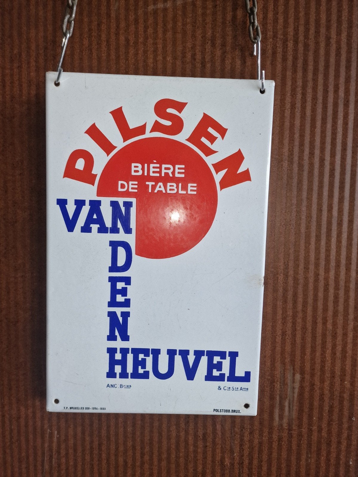 ekla van den heuvel bier  1933, Verzamelen, Ophalen, Gebruikt, Reclamebord