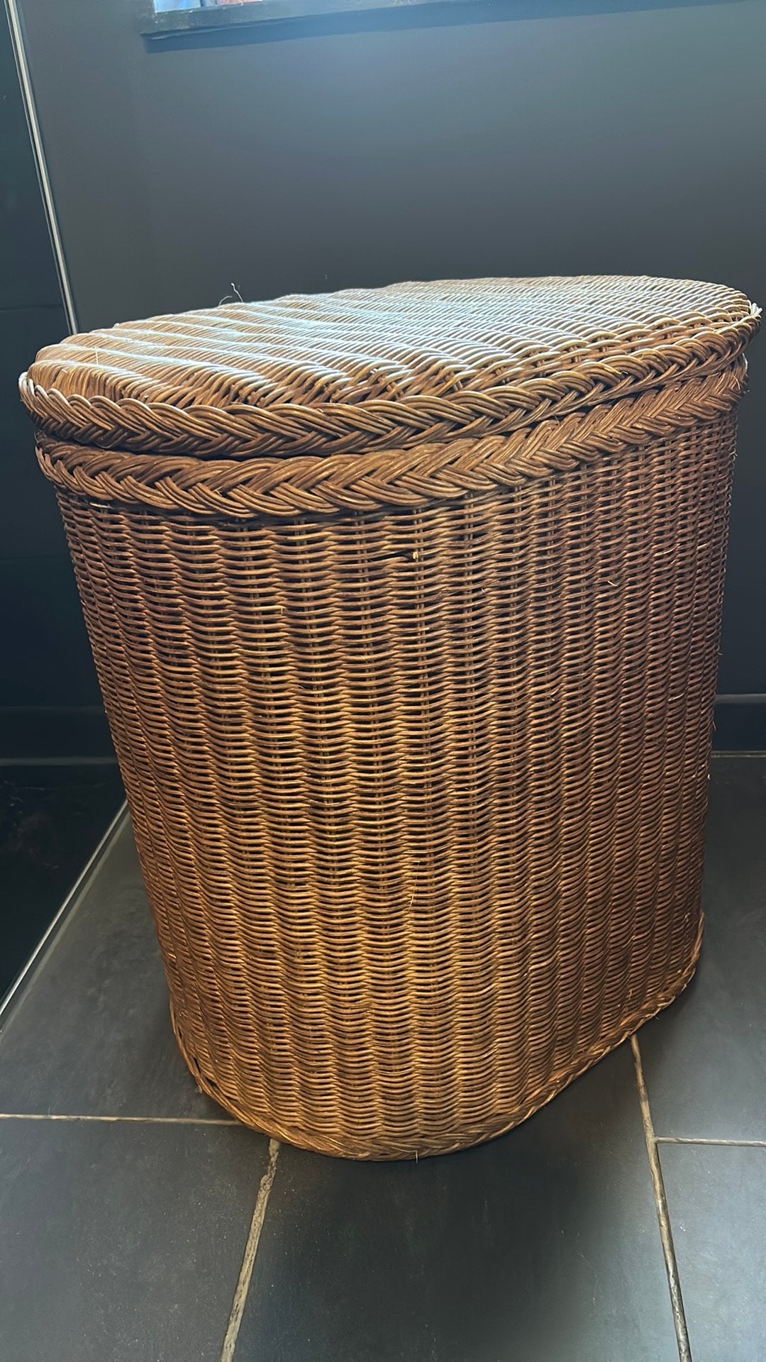 Rieten wasmand met zetel, Maison & Meubles, Enlèvement, Comme neuf