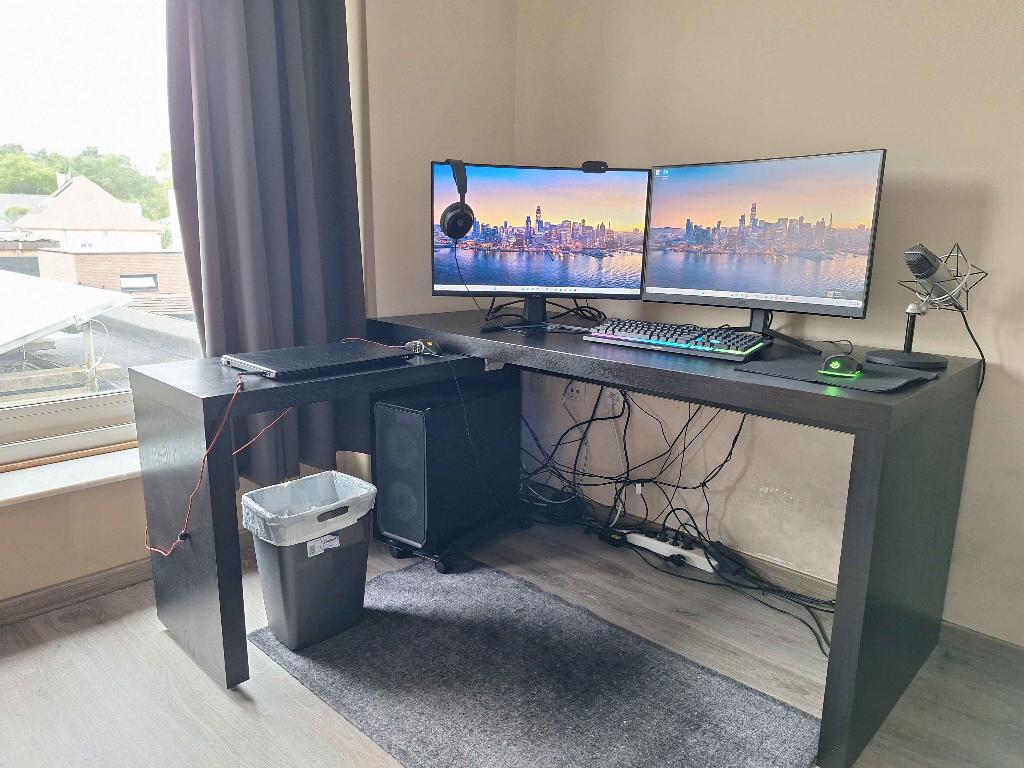 Bureau, Zwart, L-Hoek, Maison & Meubles, Bureaux, 150 cm, 65 cm, Utilisé, Bois