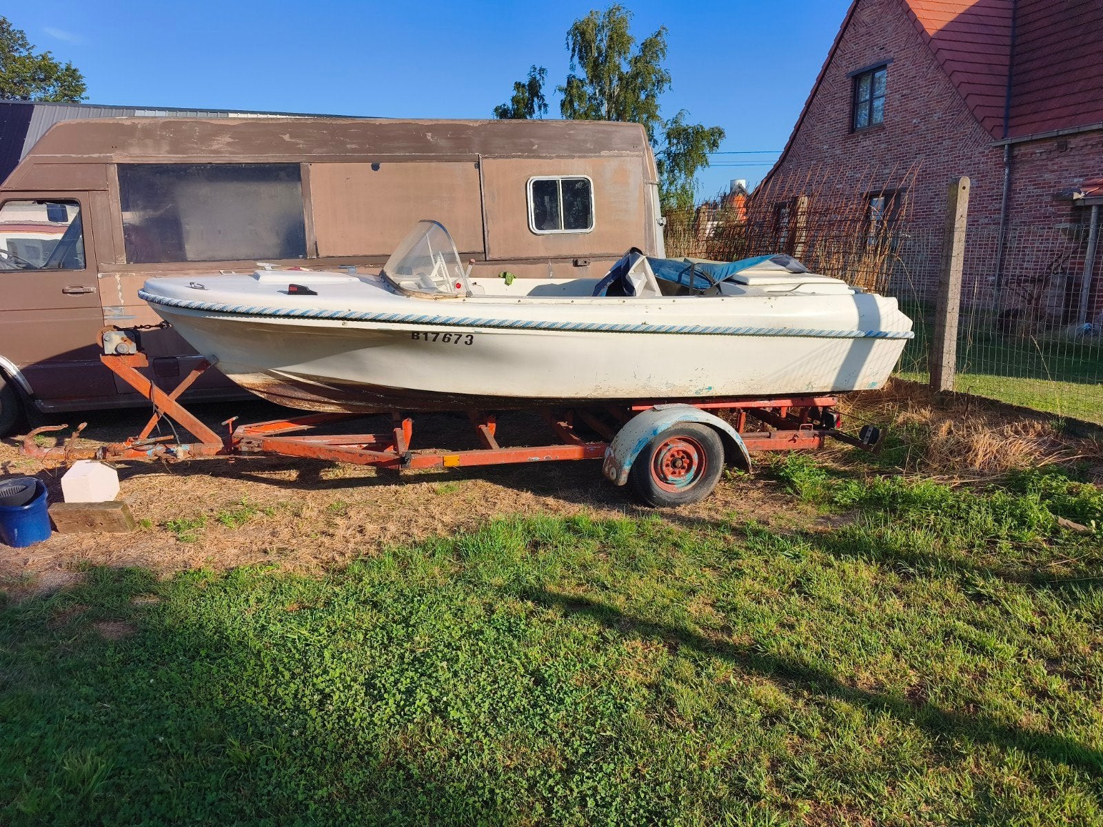 Boot incl trailer geen motor 450€, Ophalen, Gebruikt, Polyester