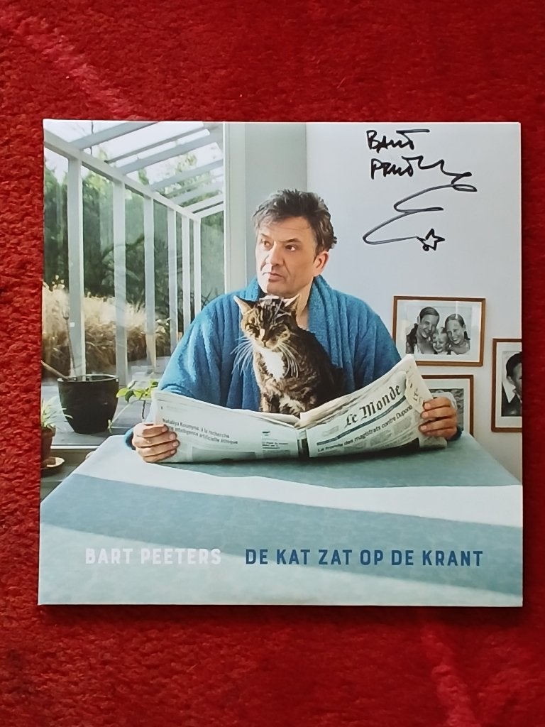 BART PEETERS: De Kat Zat Op De Krant 2LP - gesigneerd!, Cd's en Dvd's, Zo goed als nieuw, Levenslied of Smartlap, 12 inch, Dubbel-LP