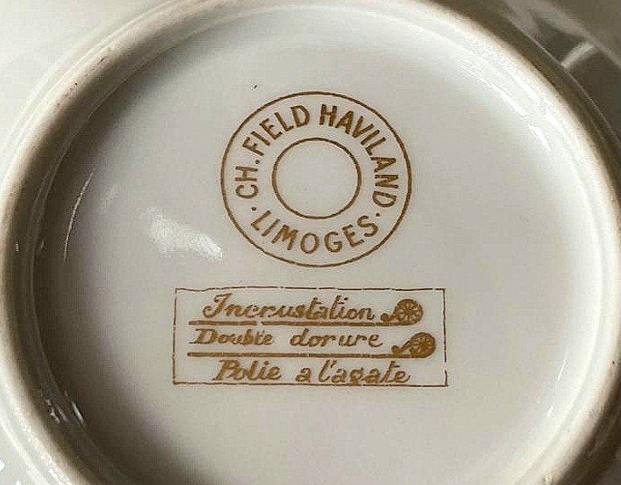 HAVILAND de Limoges servies gegraveerd en 93 stuks goud., Ophalen