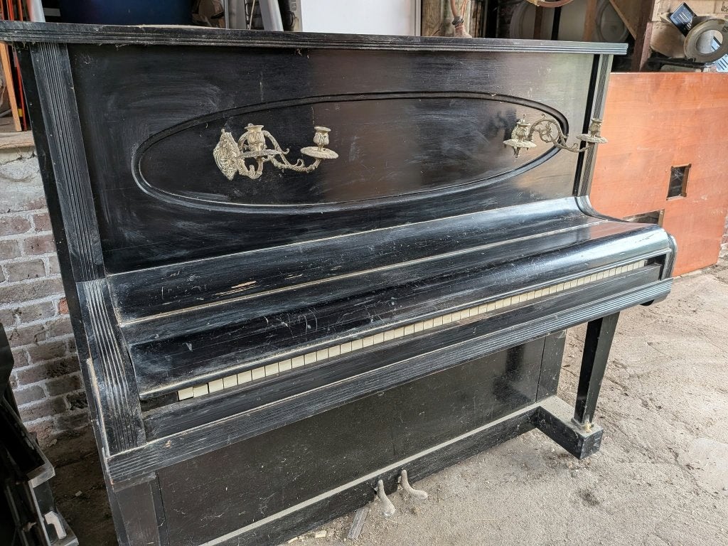 Piano P. De Heug Charleroi, Musique & Instruments, Pianos, Enlèvement, Utilisé, Noir, Piano