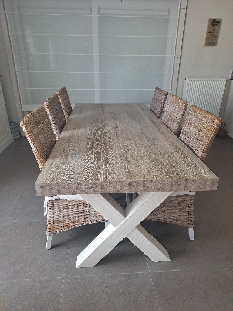 Volledige eetplaats met tv meubel en salontafel, Ophalen, Zo goed als nieuw, 4 tot 6 stoelen