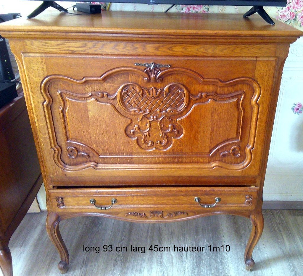 vend meuble en chene louis xv, Ophalen, 1 of 2 laden, Eikenhout, 50 tot 100 cm