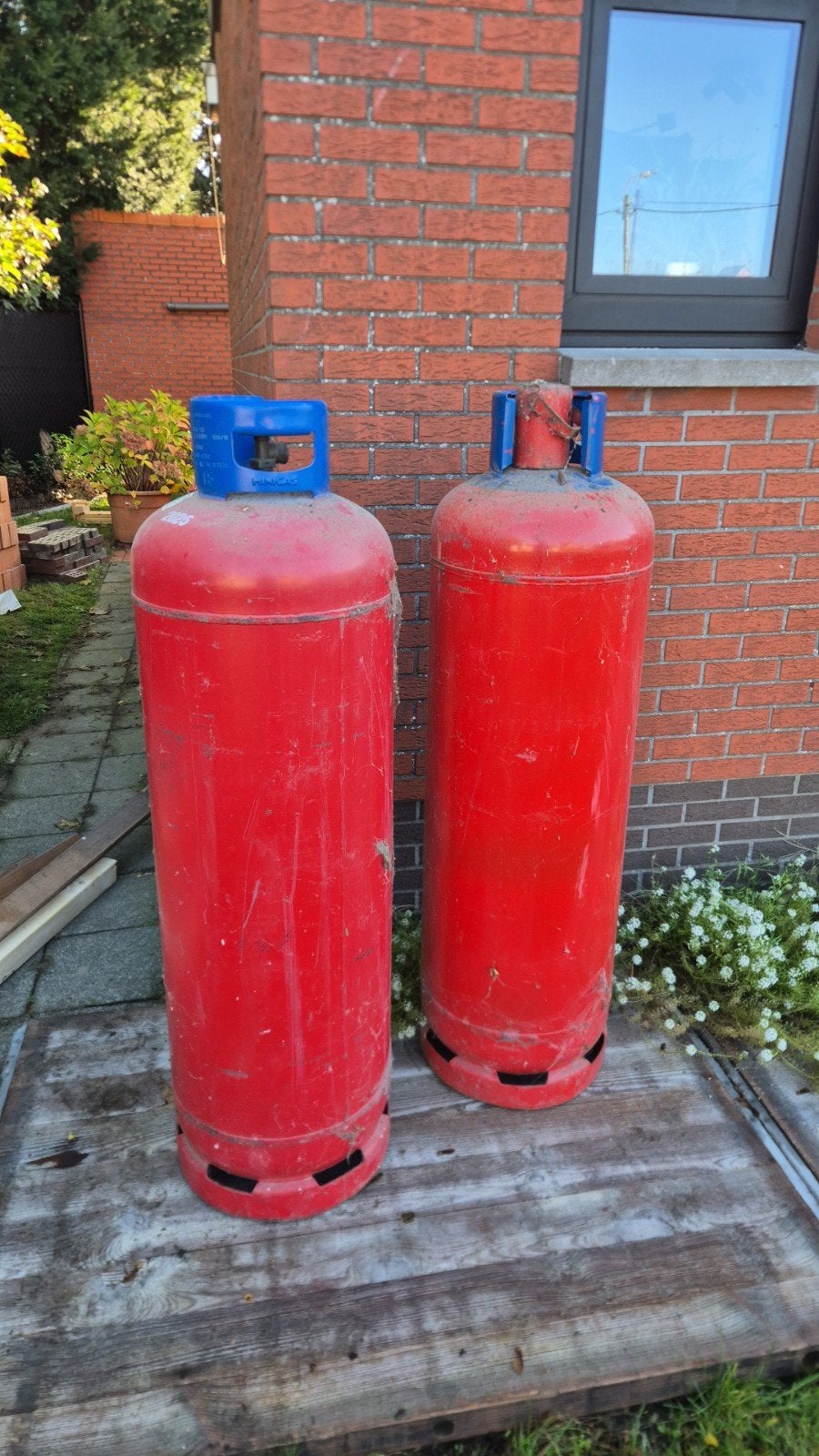 2x grote gasfles, Ophalen