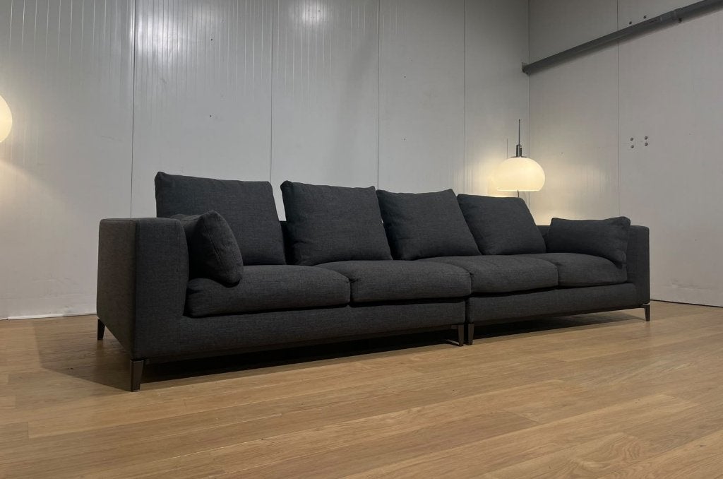 ZGAN Minotti Andersen 4-Zits NP €20000 GARANTIE, Huis en Inrichting, 100 tot 125 cm, 300 cm of meer, Zo goed als nieuw, Rechte bank