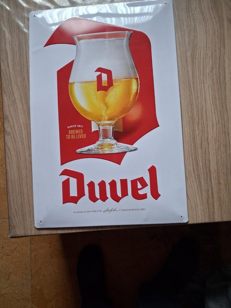 Duvel metalen bord, Verzamelen, Ophalen of Verzenden, Duvel