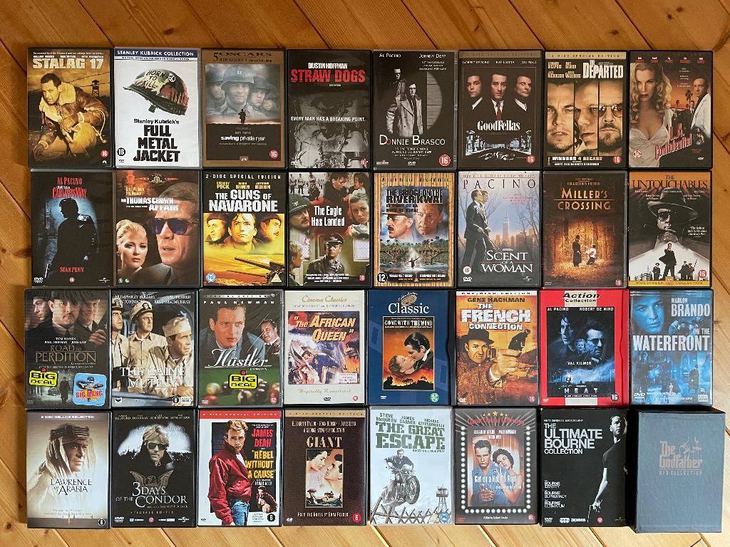 Kavel Lot Collectie Set van 32 DVD's (=36 films), Cd's en Dvd's, Dvd's | Klassiekers, Verzenden, Gebruikt